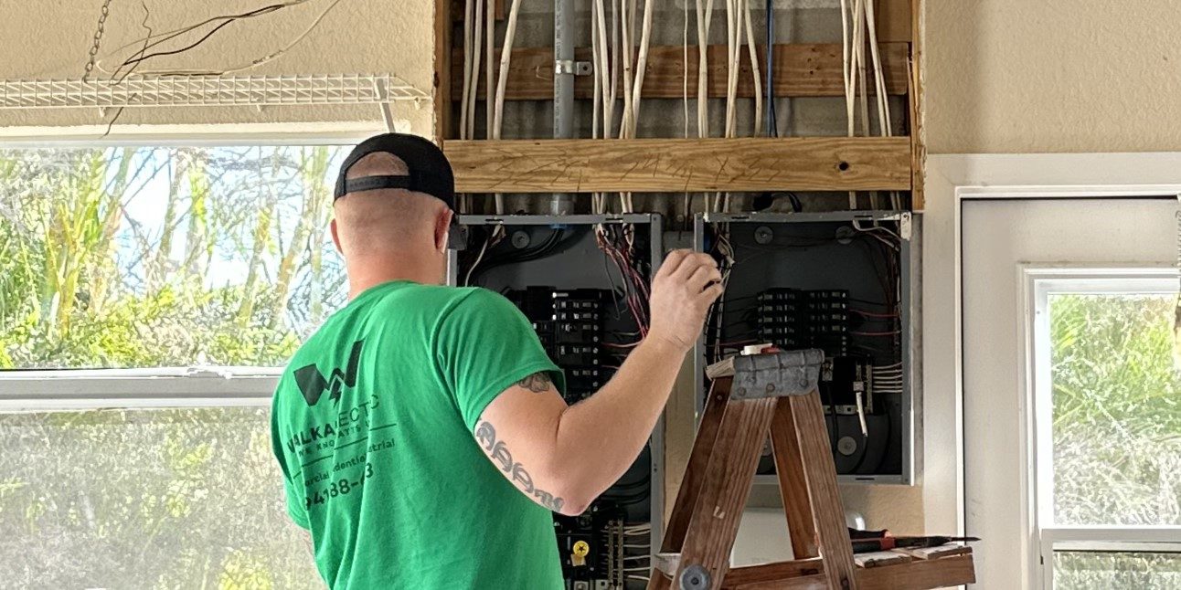Panel rewire in progress